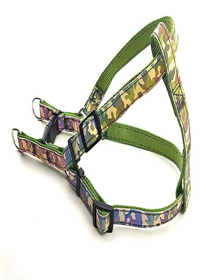 Pups&Pets Pet Printed Ribbon Stitched 10 MM Harness and Leash - Adjustable Nylon Soft Reflective Harness and Leash Set for Small Dogs & Cats (Small) - Image 2